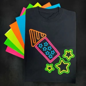 Vinil textil de detalle colores neon